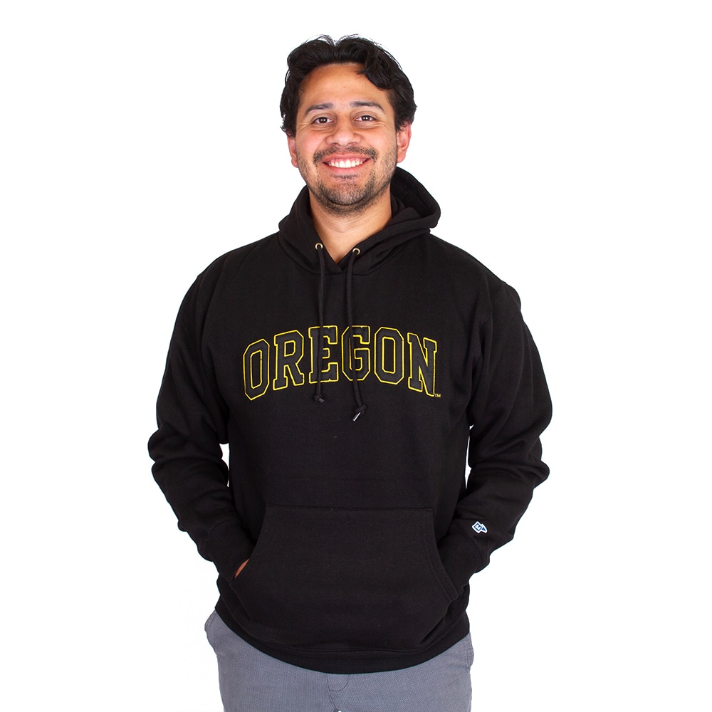 Arched Oregon, Blue 84, Black, Hoodie, Cotton Blend, Men, Hamden, Twill, Sweatshirt, Pullover, 800467